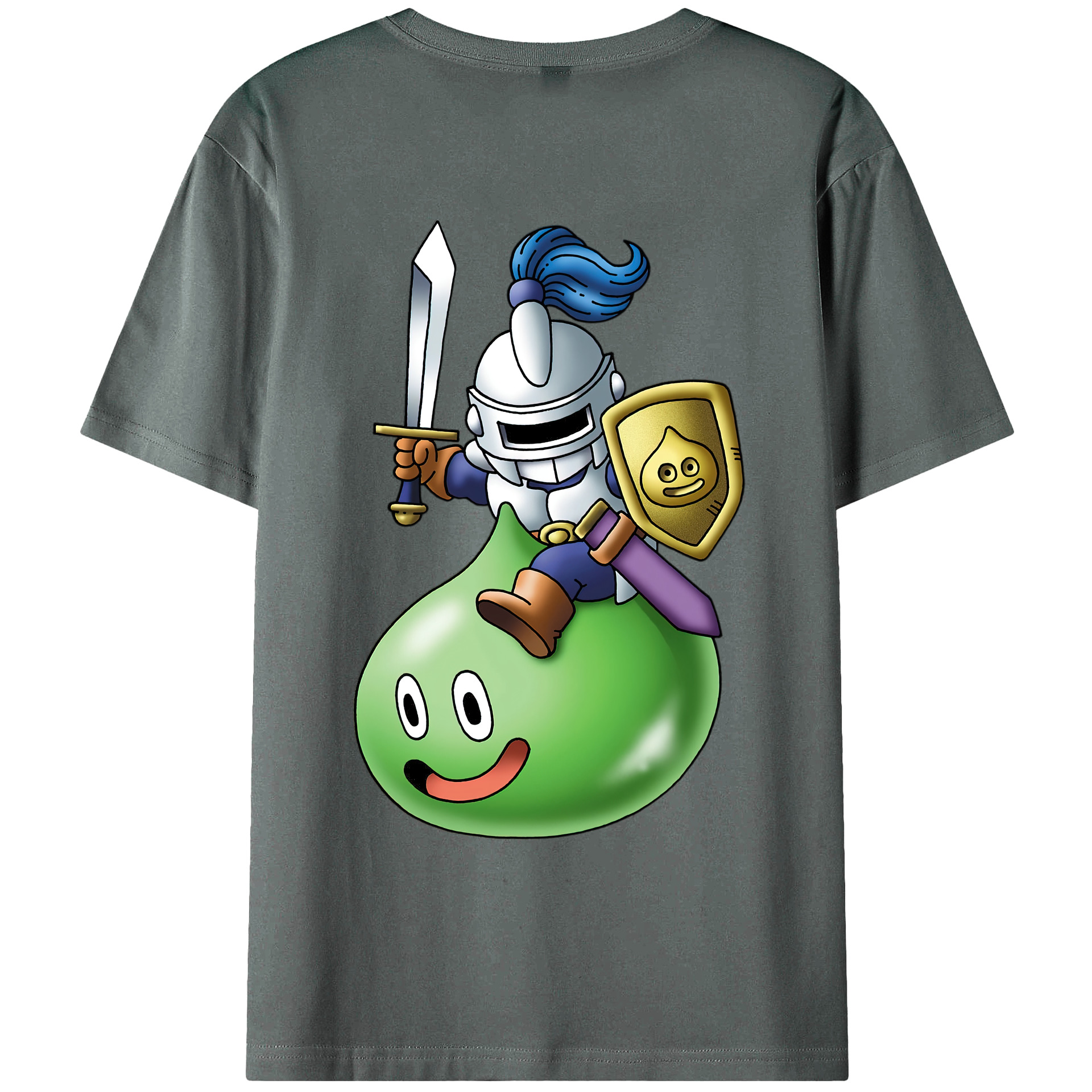 （画像用） ドラゴンクエスト Doragon Kuesuto Dragon Quest 綿100％ メンズ半袖Tシャツ（バックプリント） 通気性